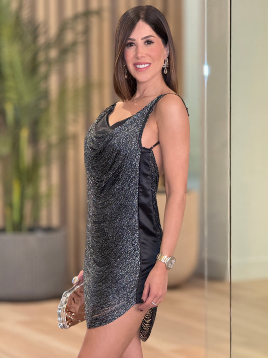 Apolo Black Fringe Mini Dress Gala