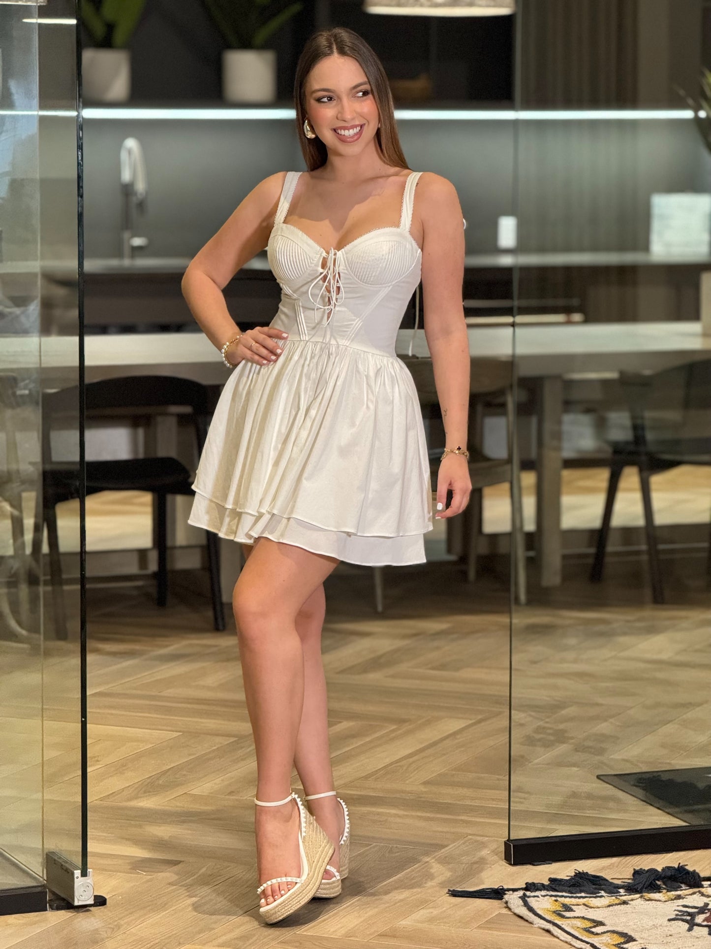 Melanie White Corset Dress