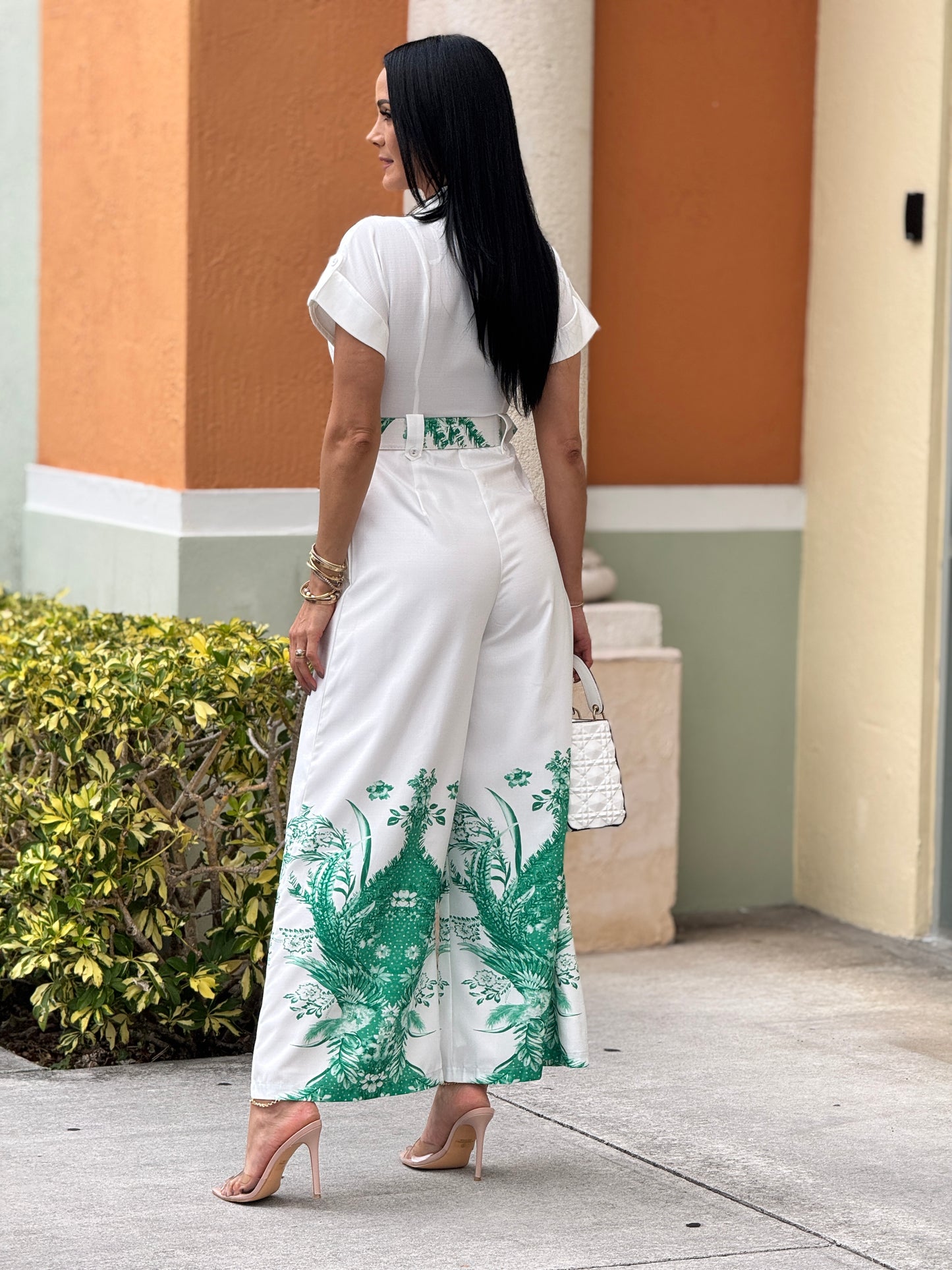 Norkys White/Green Jumpsuit Gala