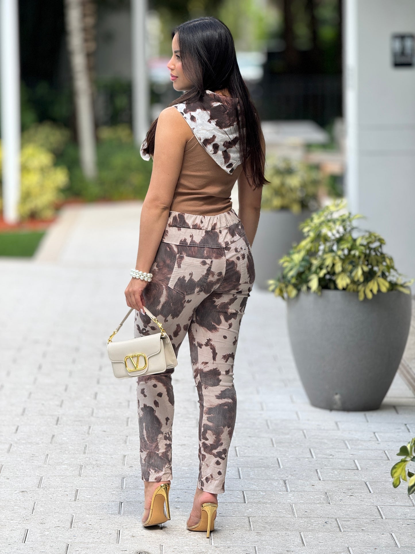 Animal Print Beige joggers