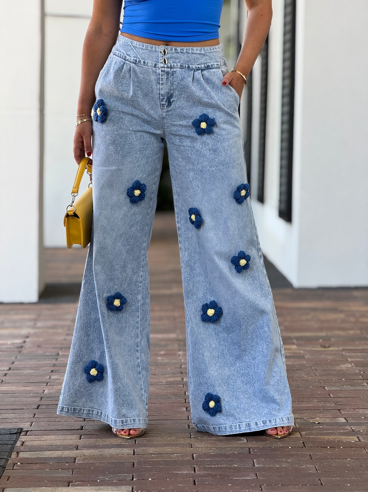 Dani 3D Blue Flowers Jeans