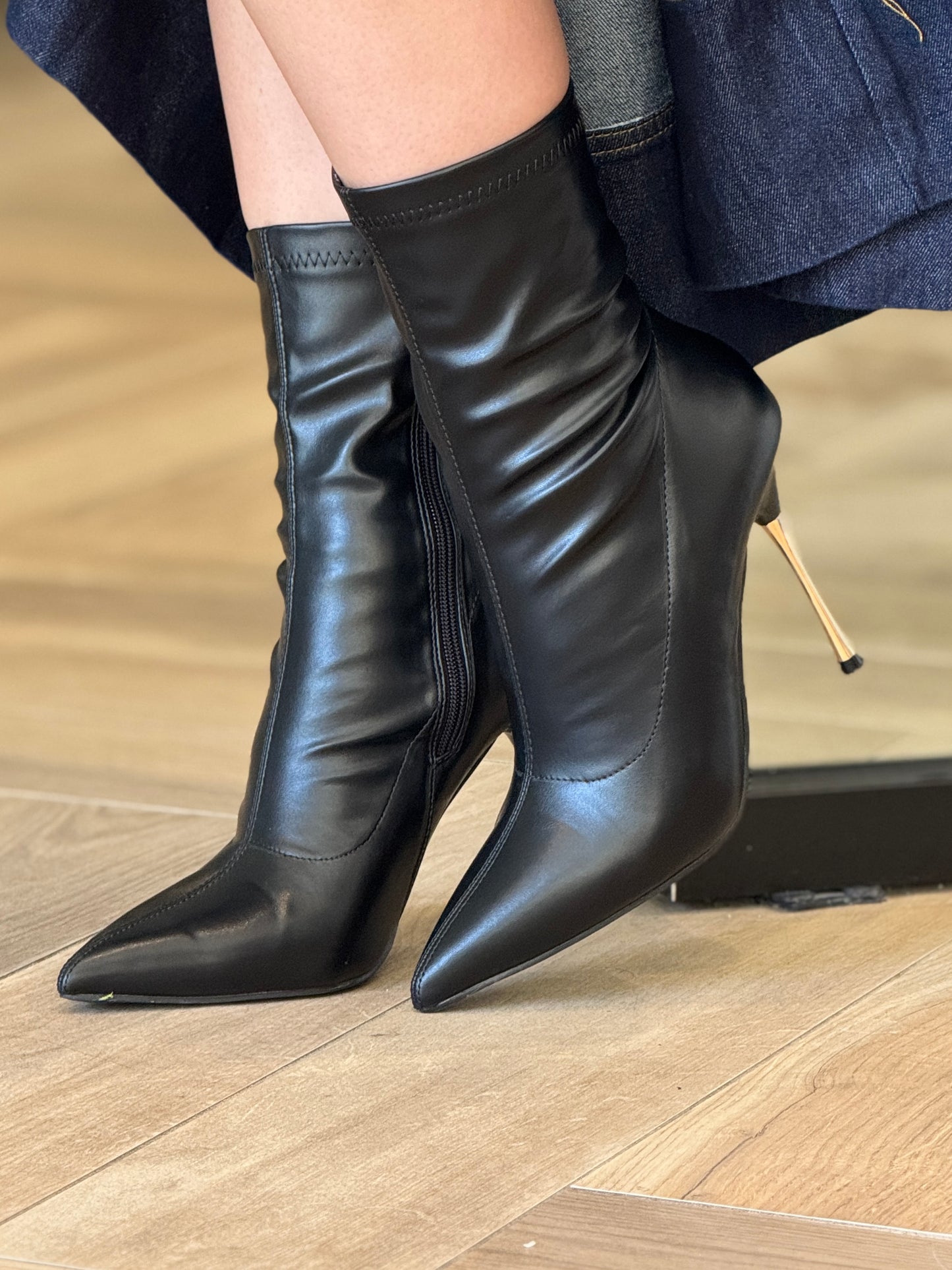 Nicole Black Leather Boots