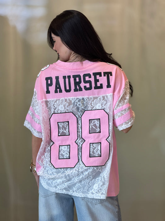 Quarterback Pink Lace T-shirt