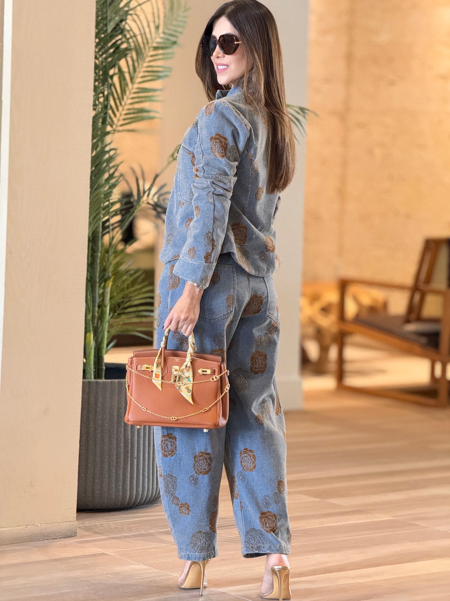 Perky Denim/Brown Suede Set