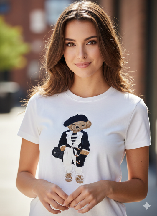 Girl Bear White T-Shirt