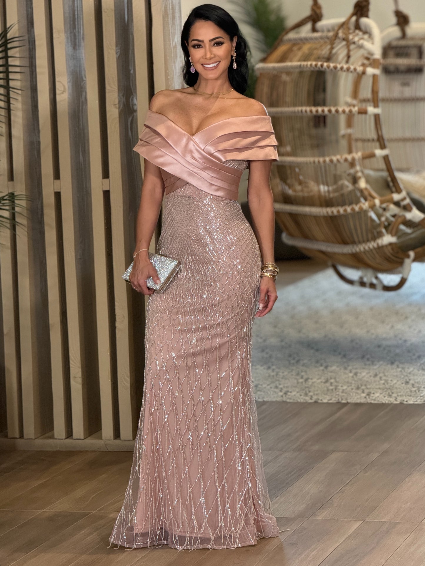 Norkys Pink Satin Dress Gala