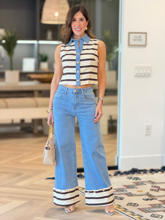 7085 Ten W&B Denim Lines Set