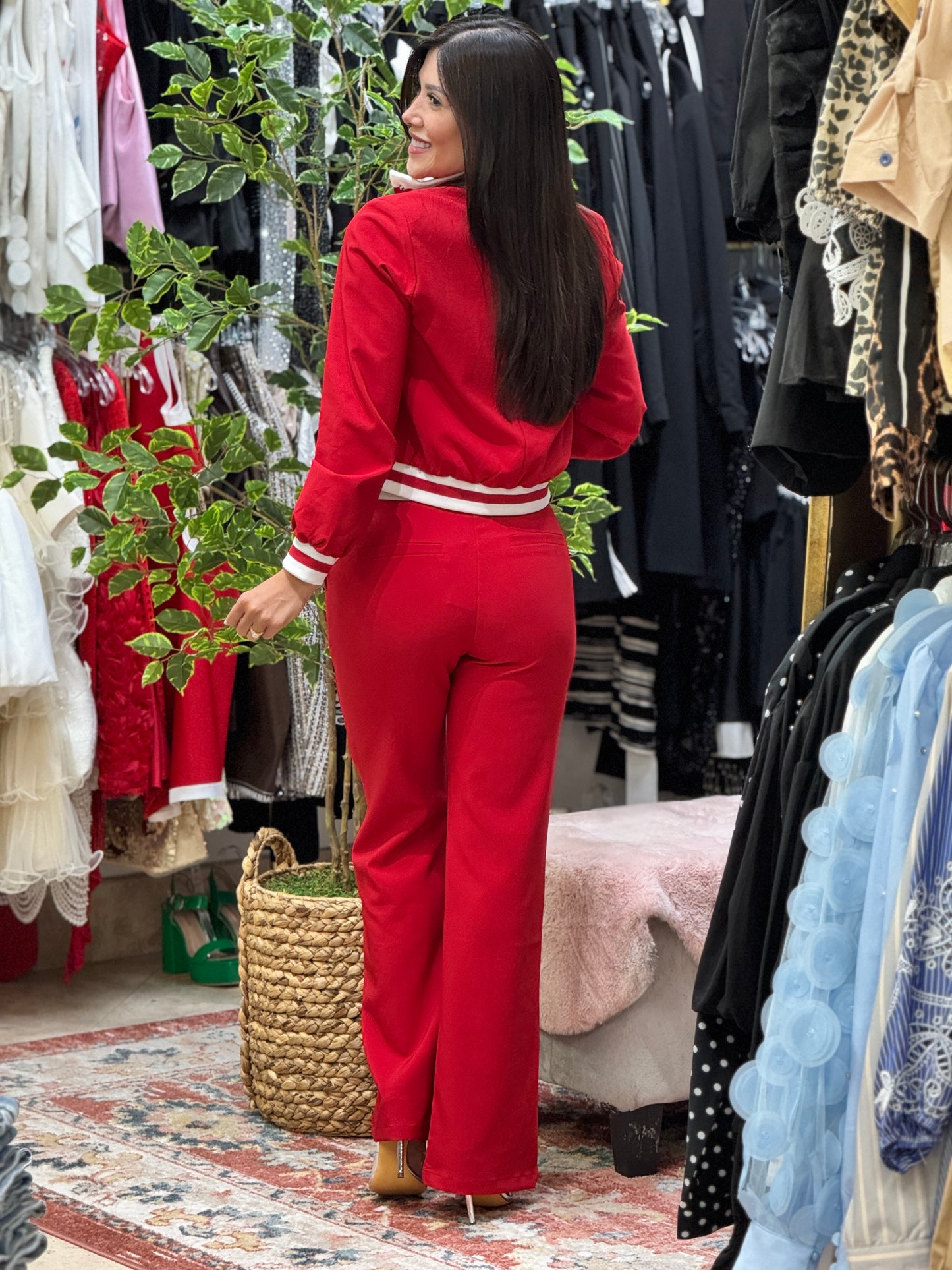 Ovianca Red Jacket Set