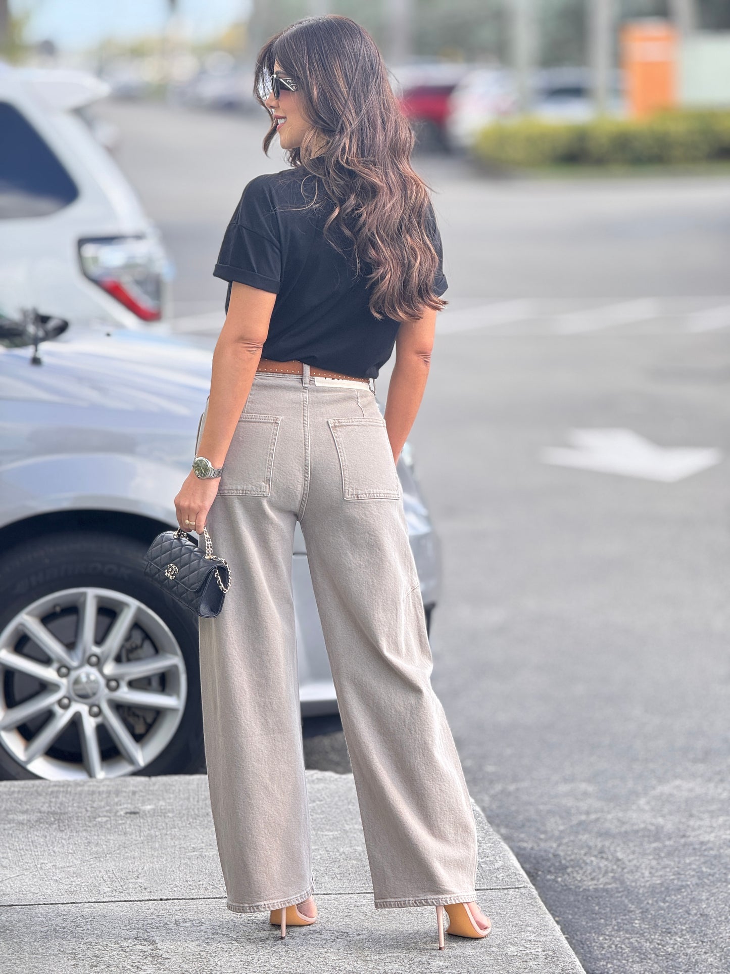 Turkish Gray Stretchy Barrel Pants