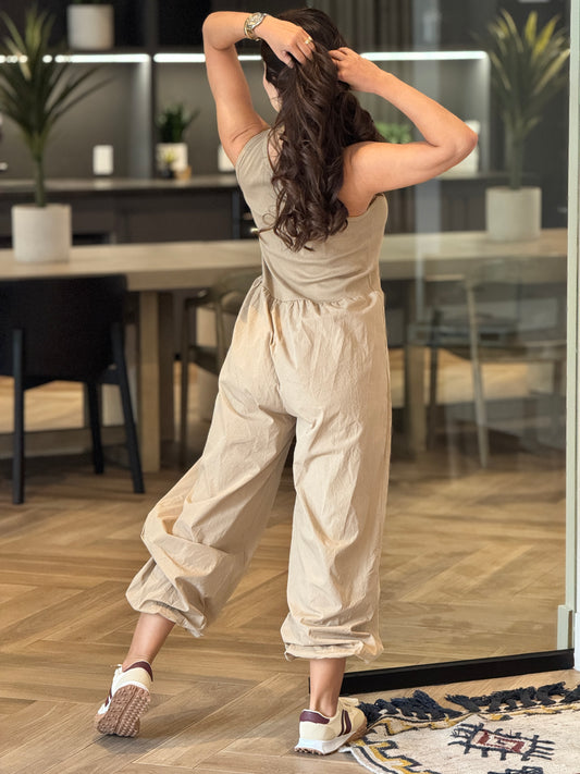 Italy Beige Bombache Jumpsuit