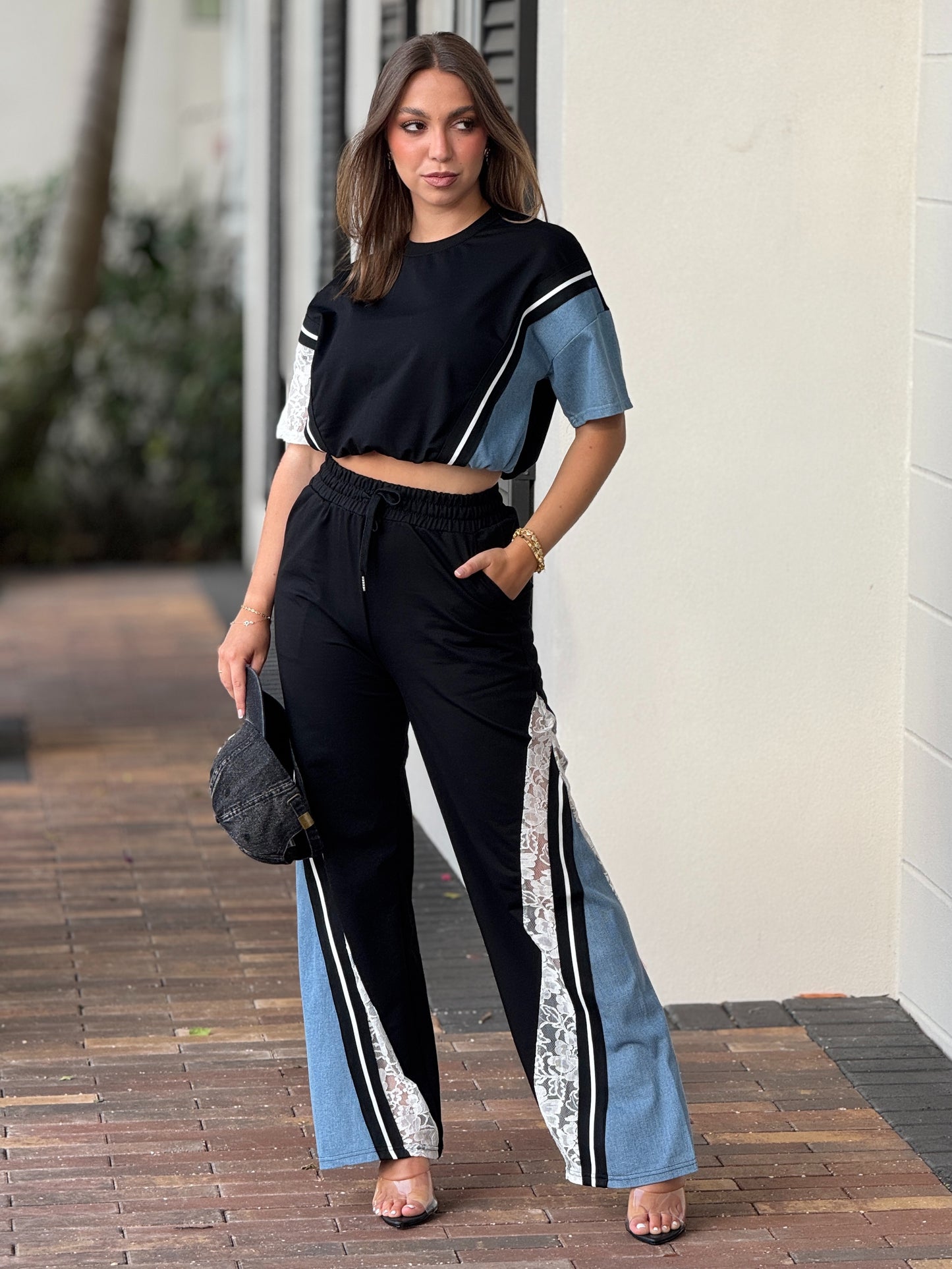 Mariana Lace Black Lines Sport Set