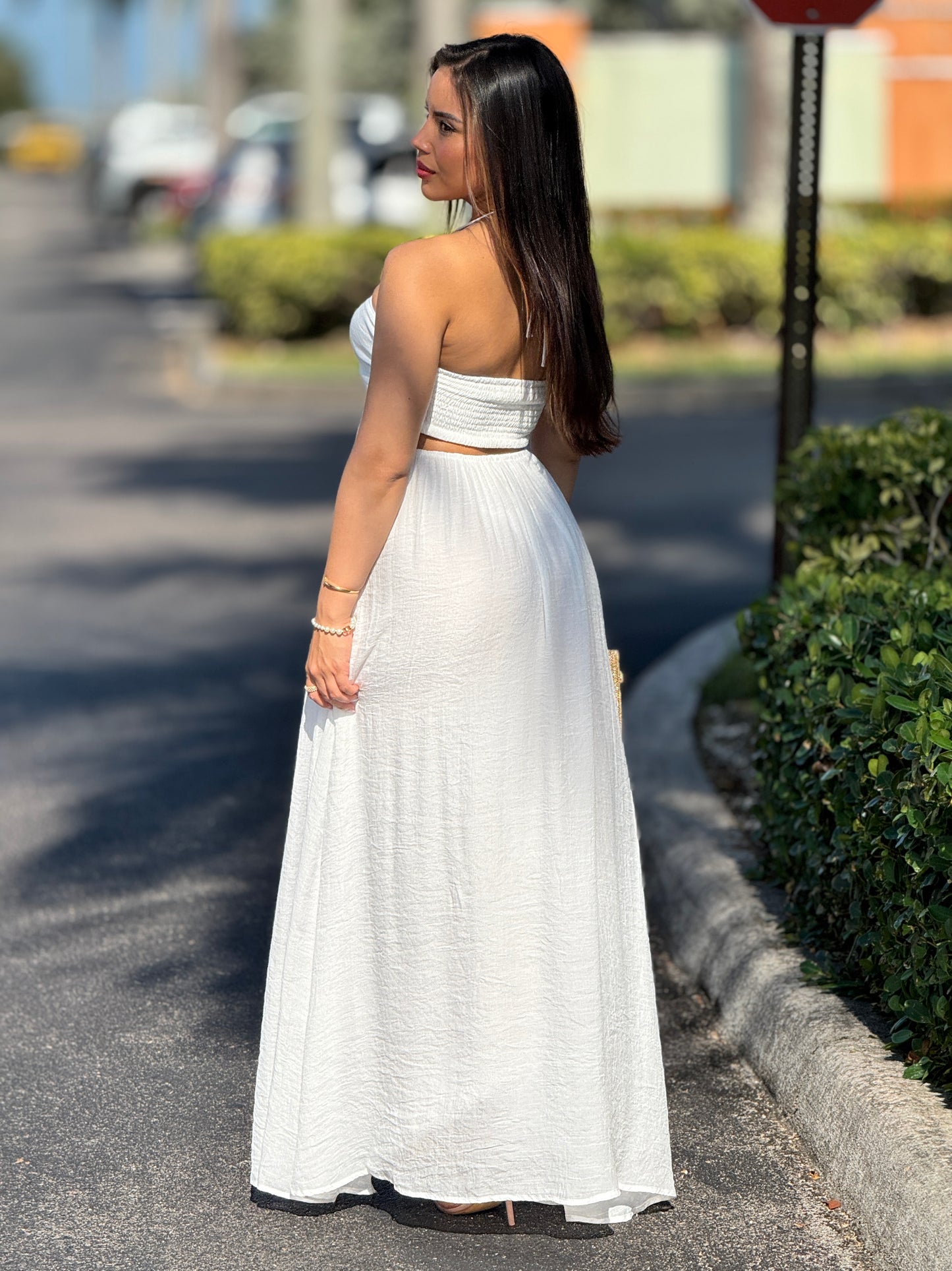 Hershey White Cutout Dress