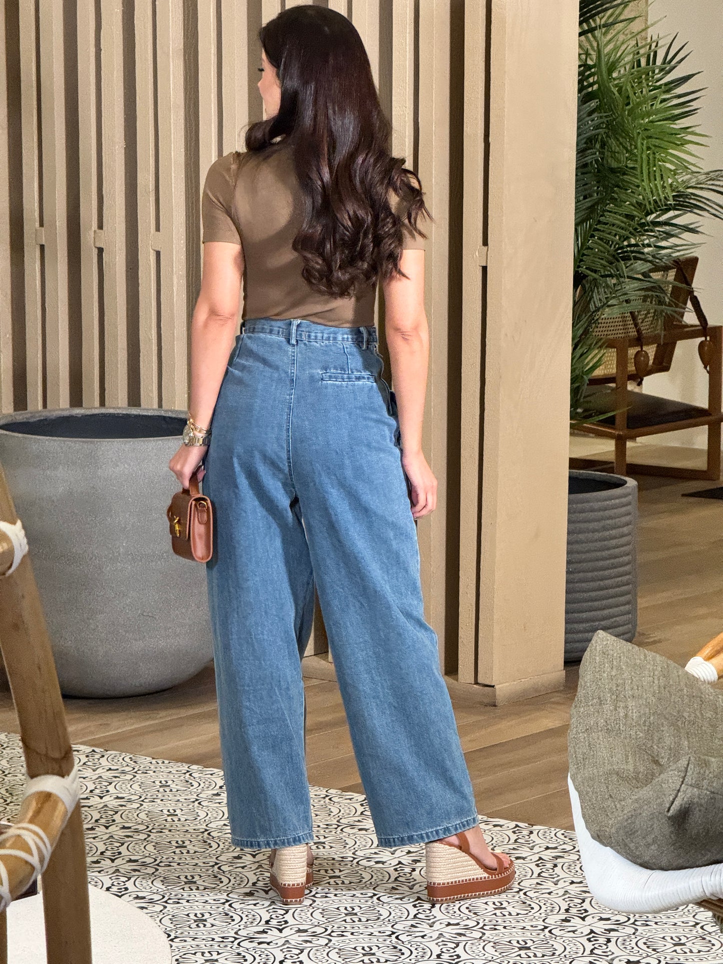 Turkish Denim Pleated Jeans