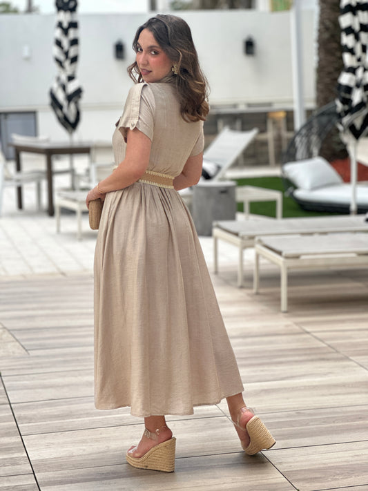 Mariana Beige Camisole Dress