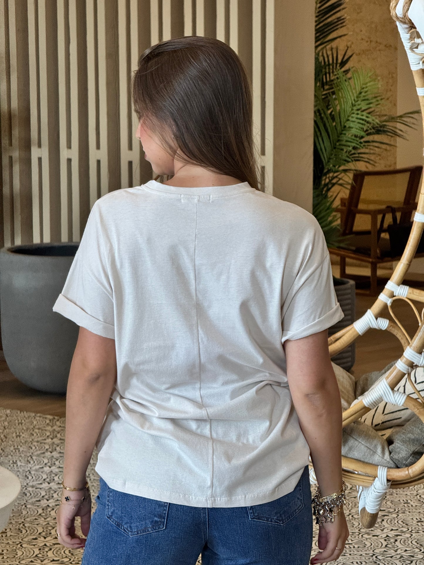 Happy Club Beige T-Shirt