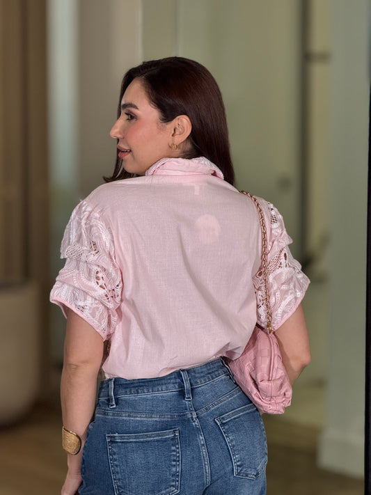 Katerina Pink Torchon Shirt