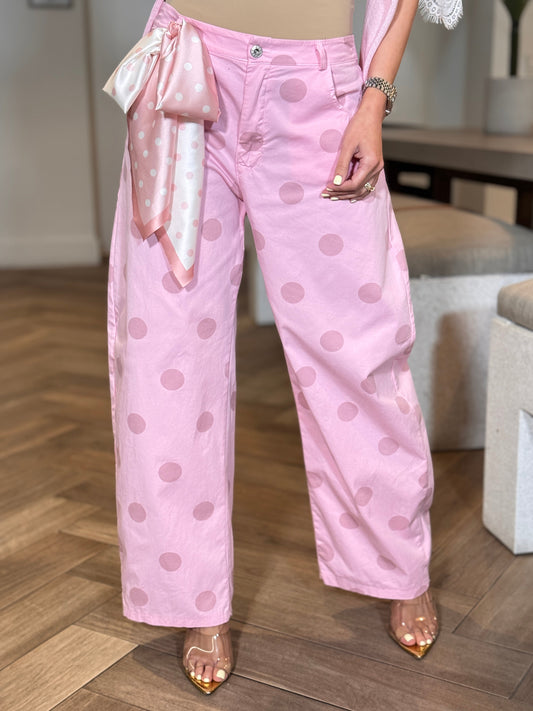 Roma Pink Polka Dots Joggers