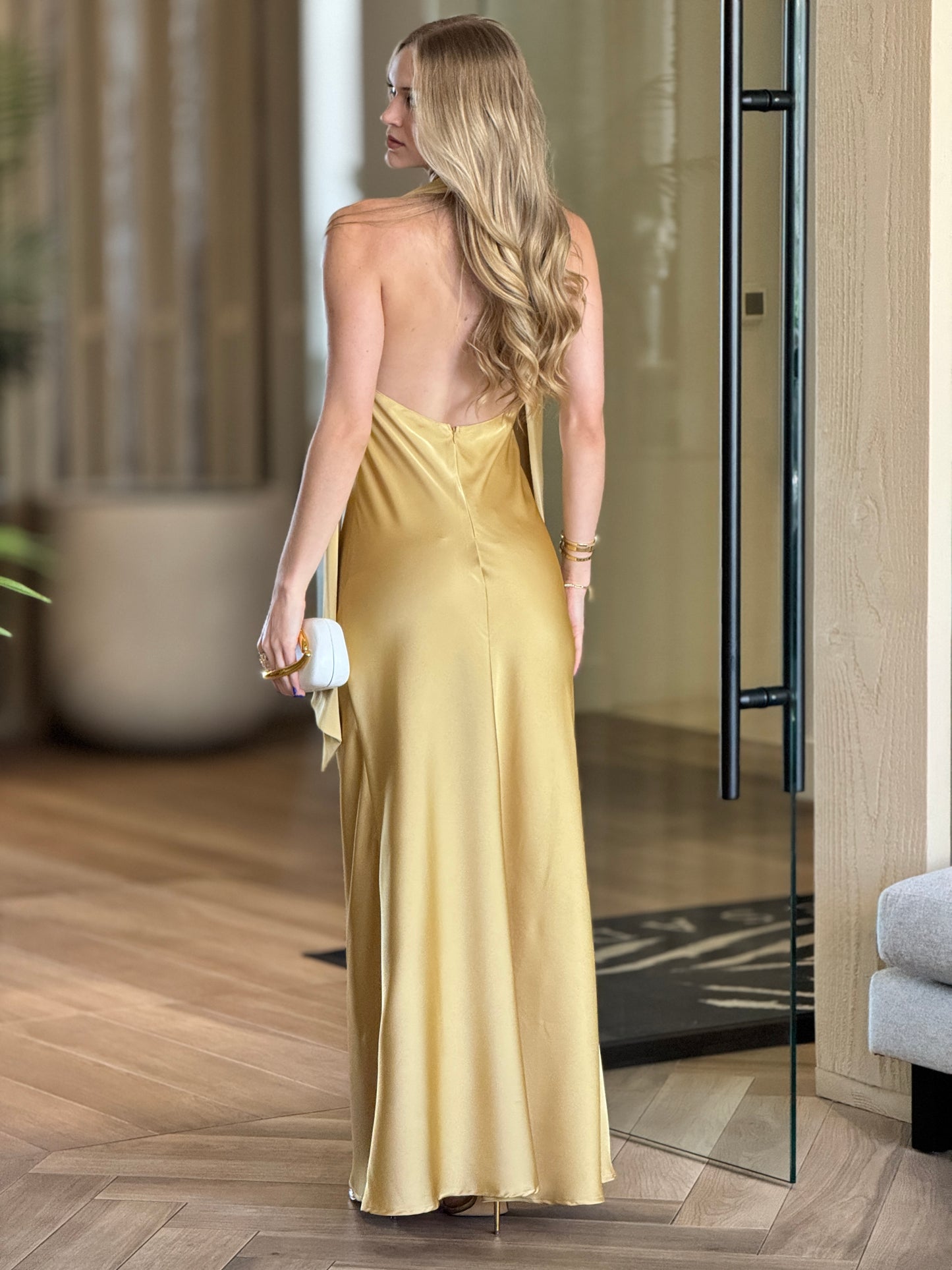Norkys Yellow Satin Dress Gala