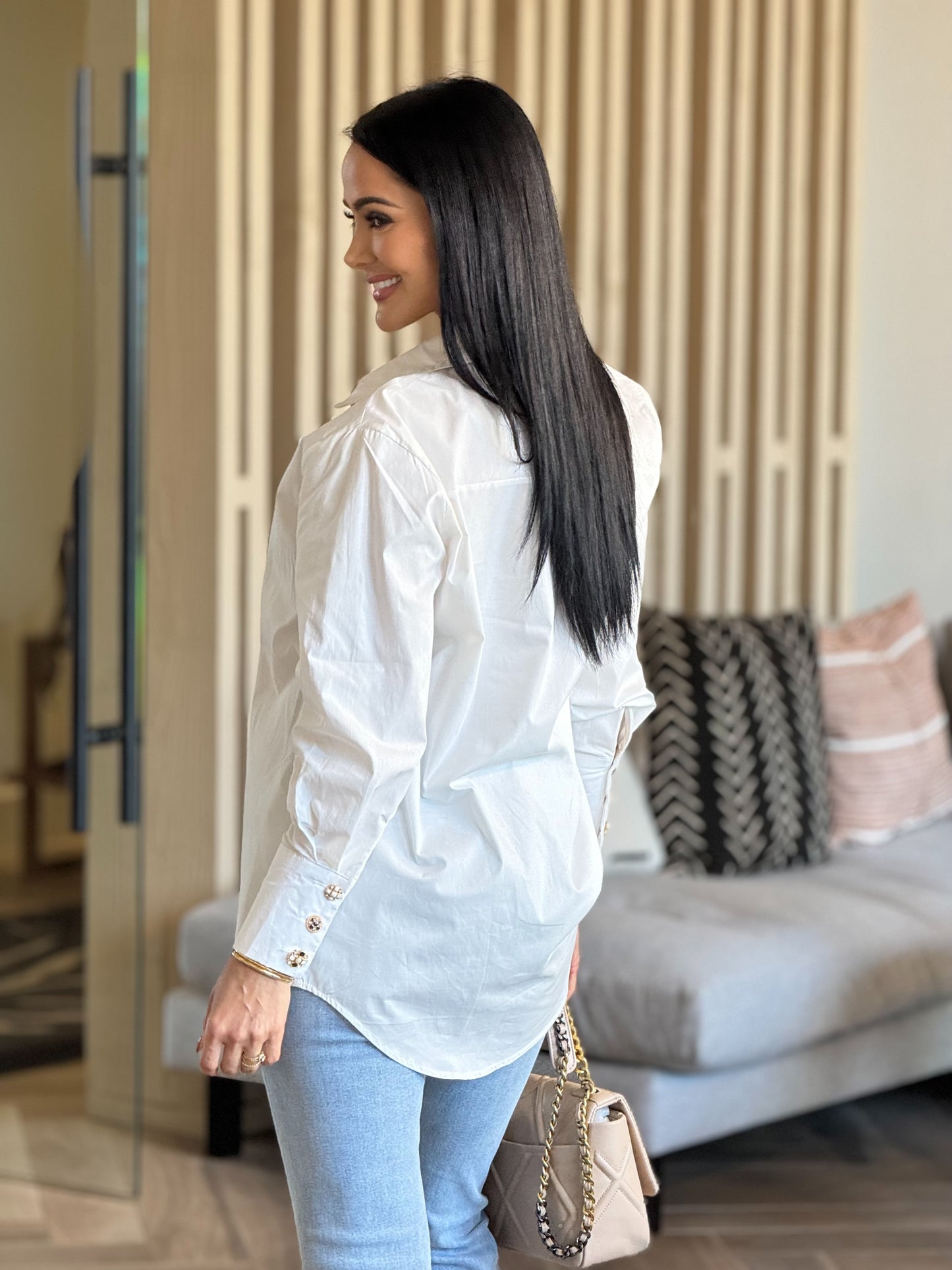 Amalia White Buttons Shirt