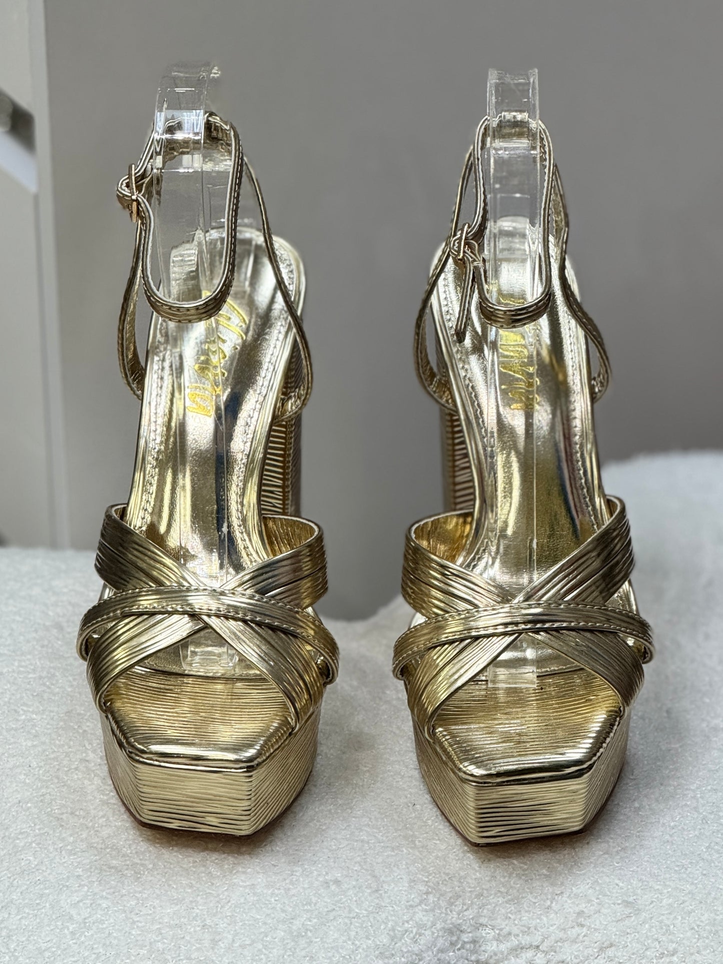 Gia Gold Patent Heels
