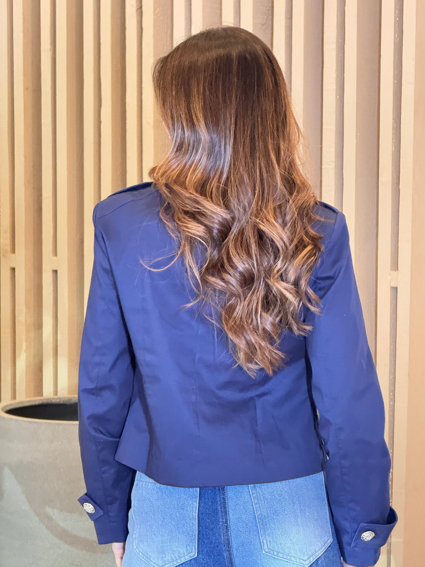 Liberty Navy/Silver Studs Jacket Top