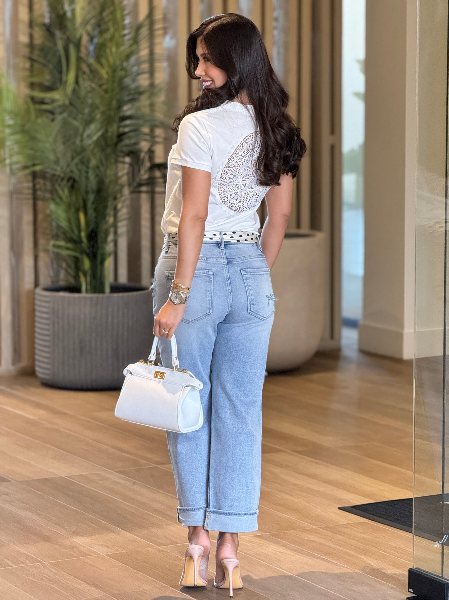 Risen Bow Barrel Jeans