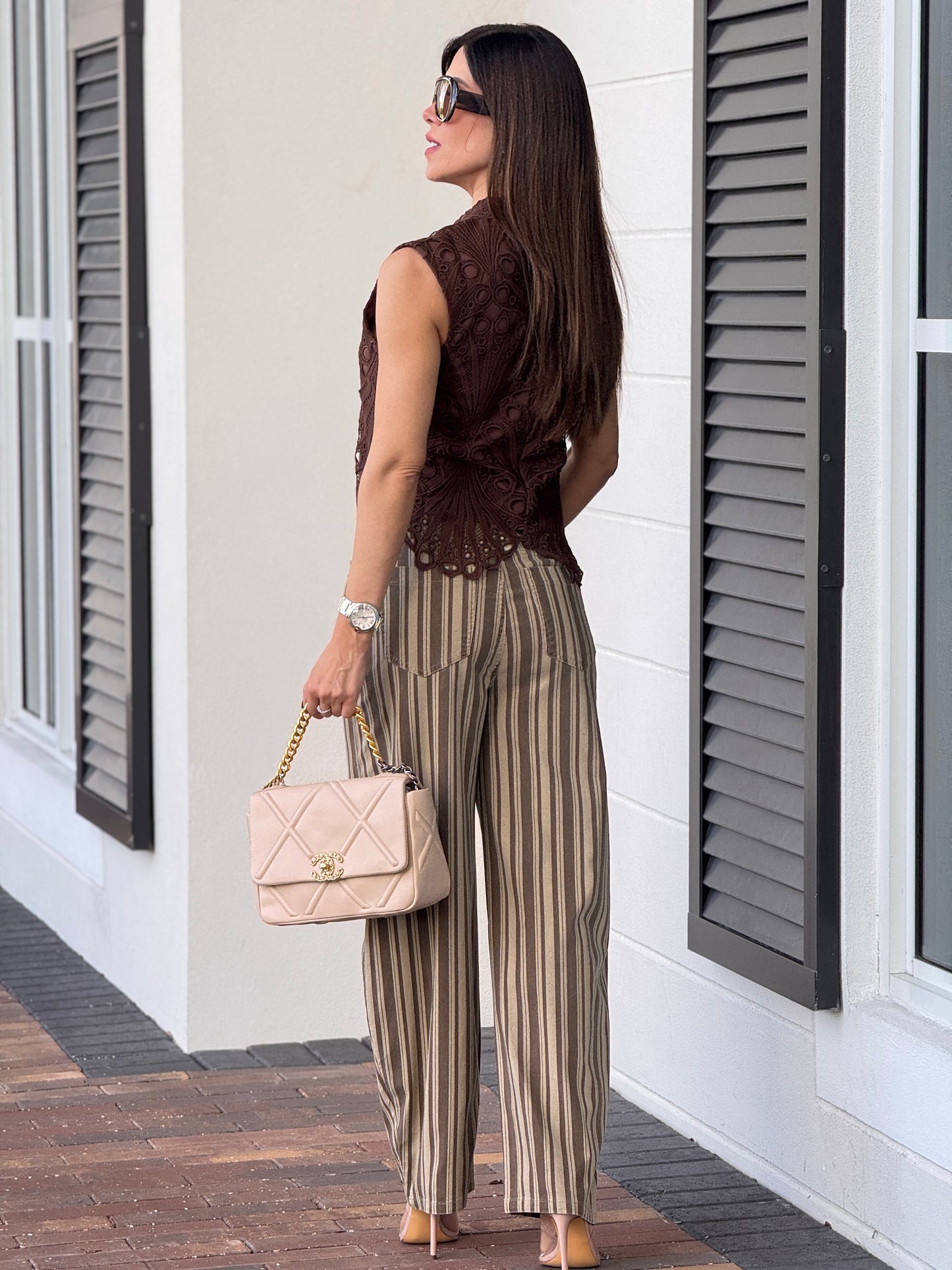 Pastel Brown Torchon Napo Top
