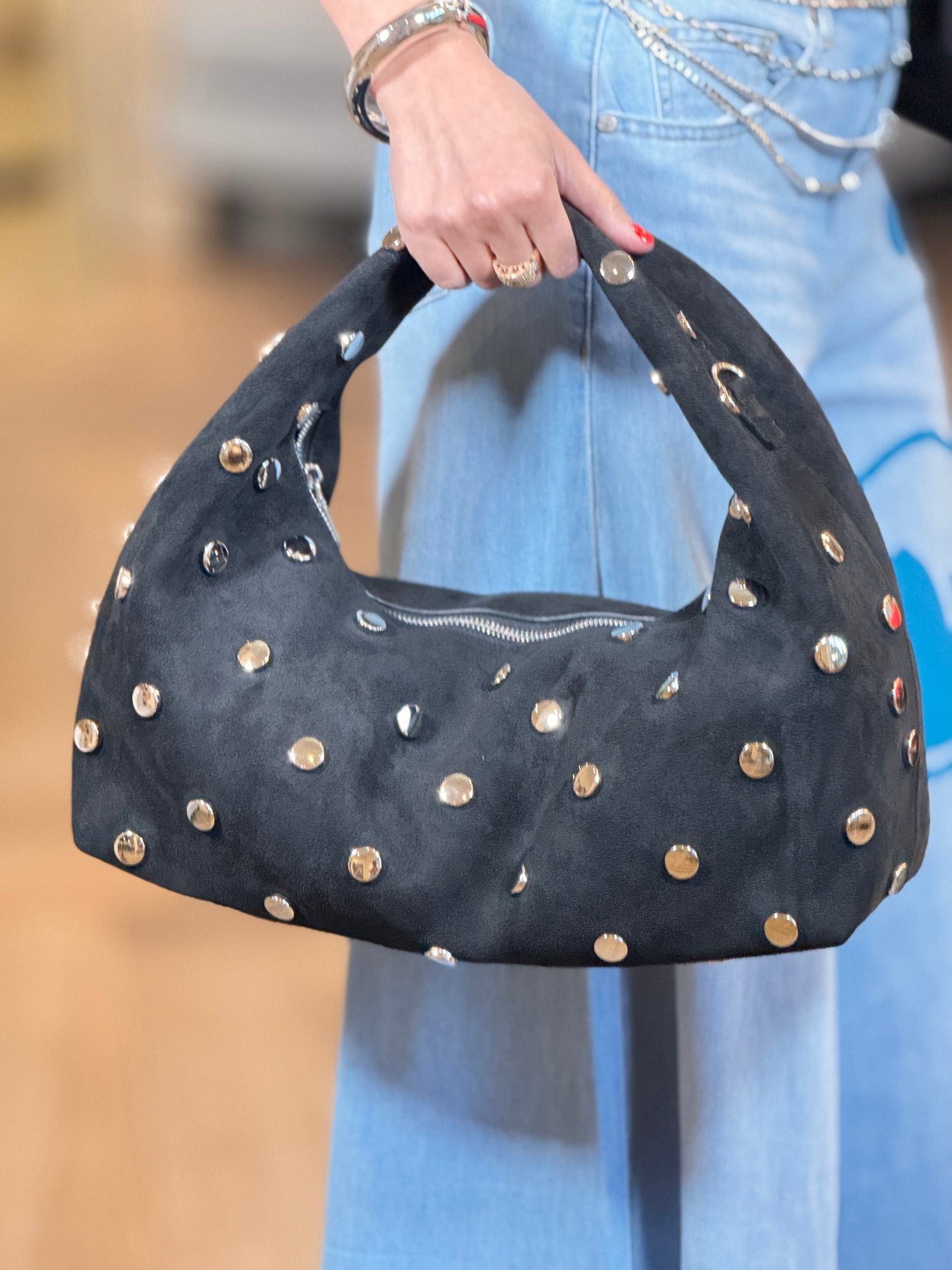 Sack Black Remaches Silver Bag