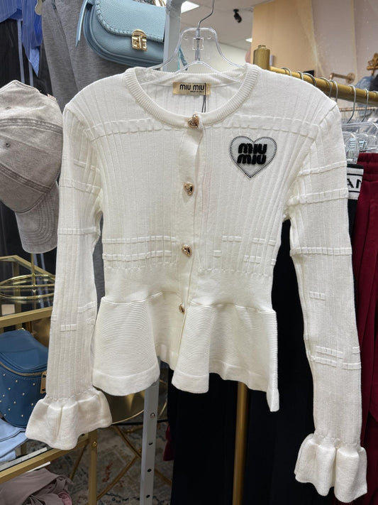 Miu Heart Knitted Top