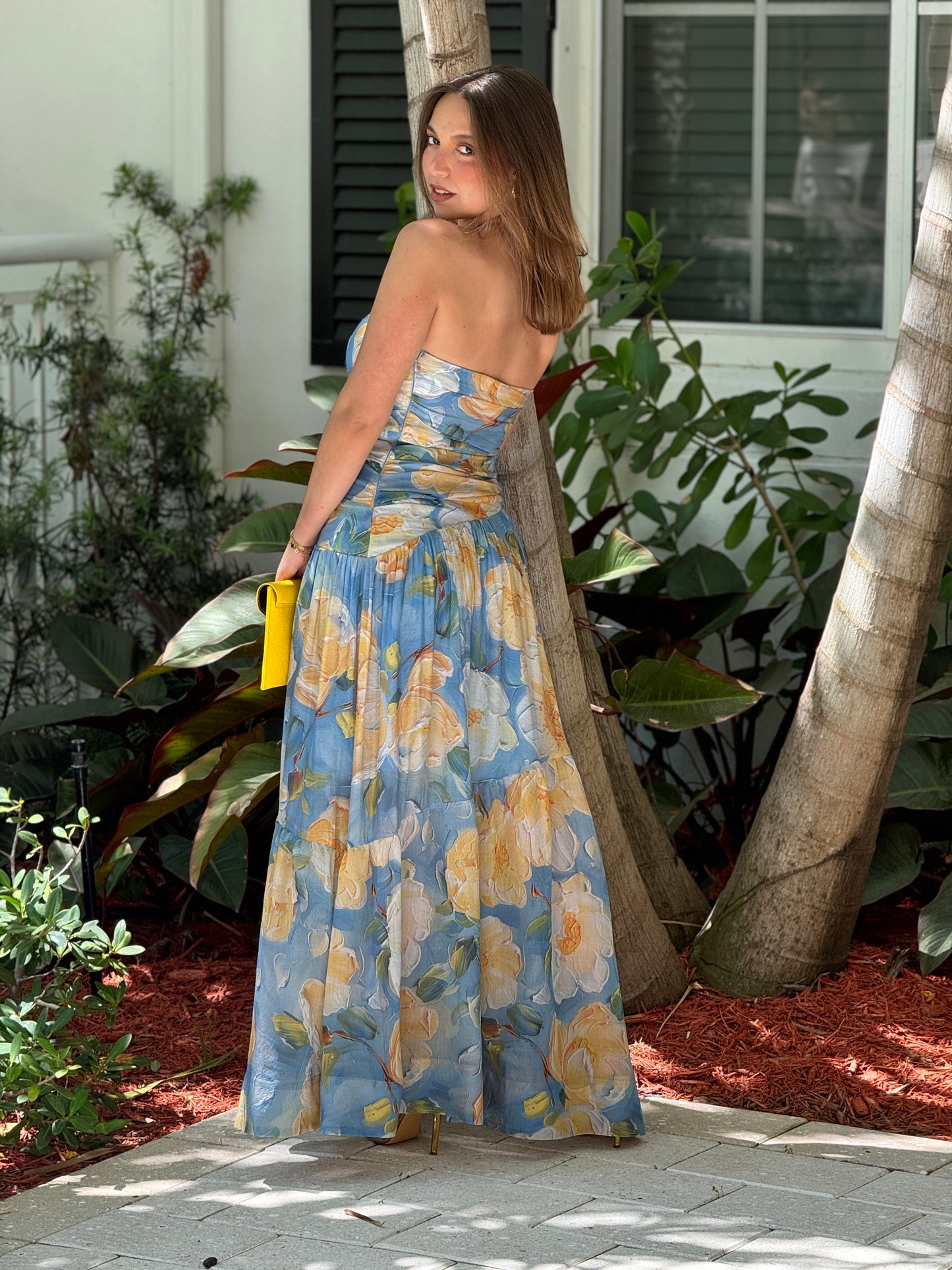 Luxxie Floral Strapless Dress