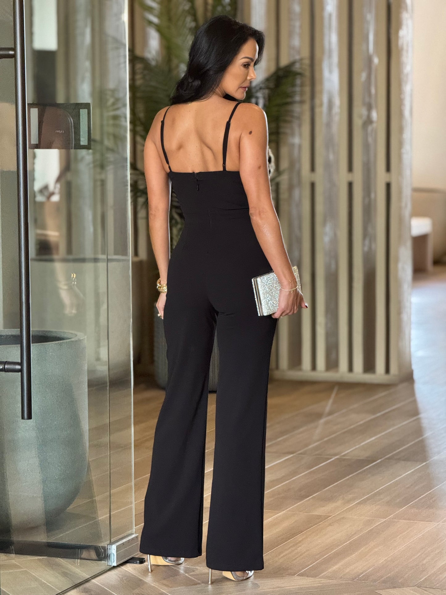 Norkys Rhinestone Black Jumpsuit Gala