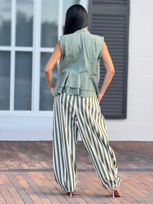 Italy Green Lines Joggers Pants