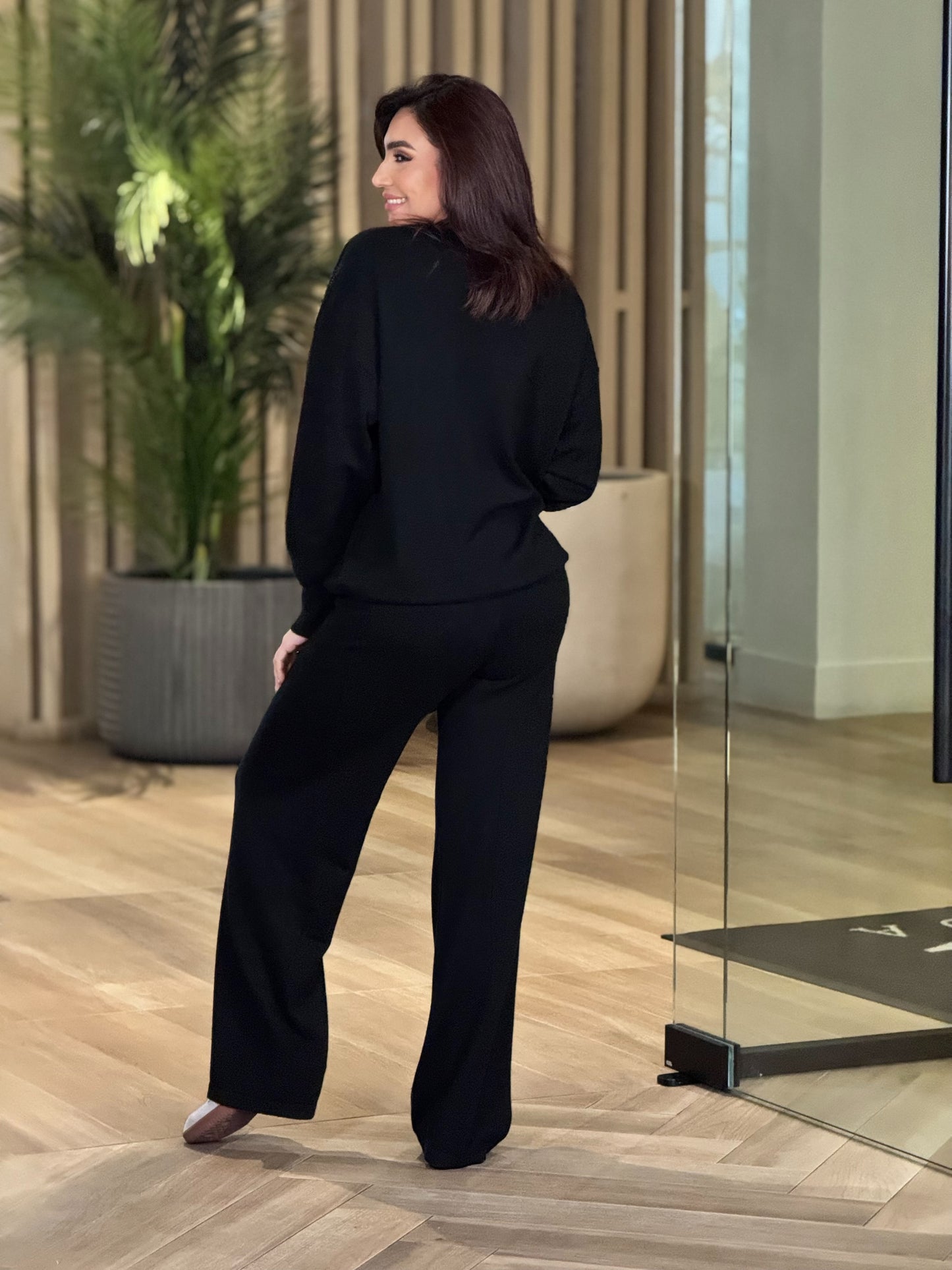 Madison Flower Black Knitted Sport Set