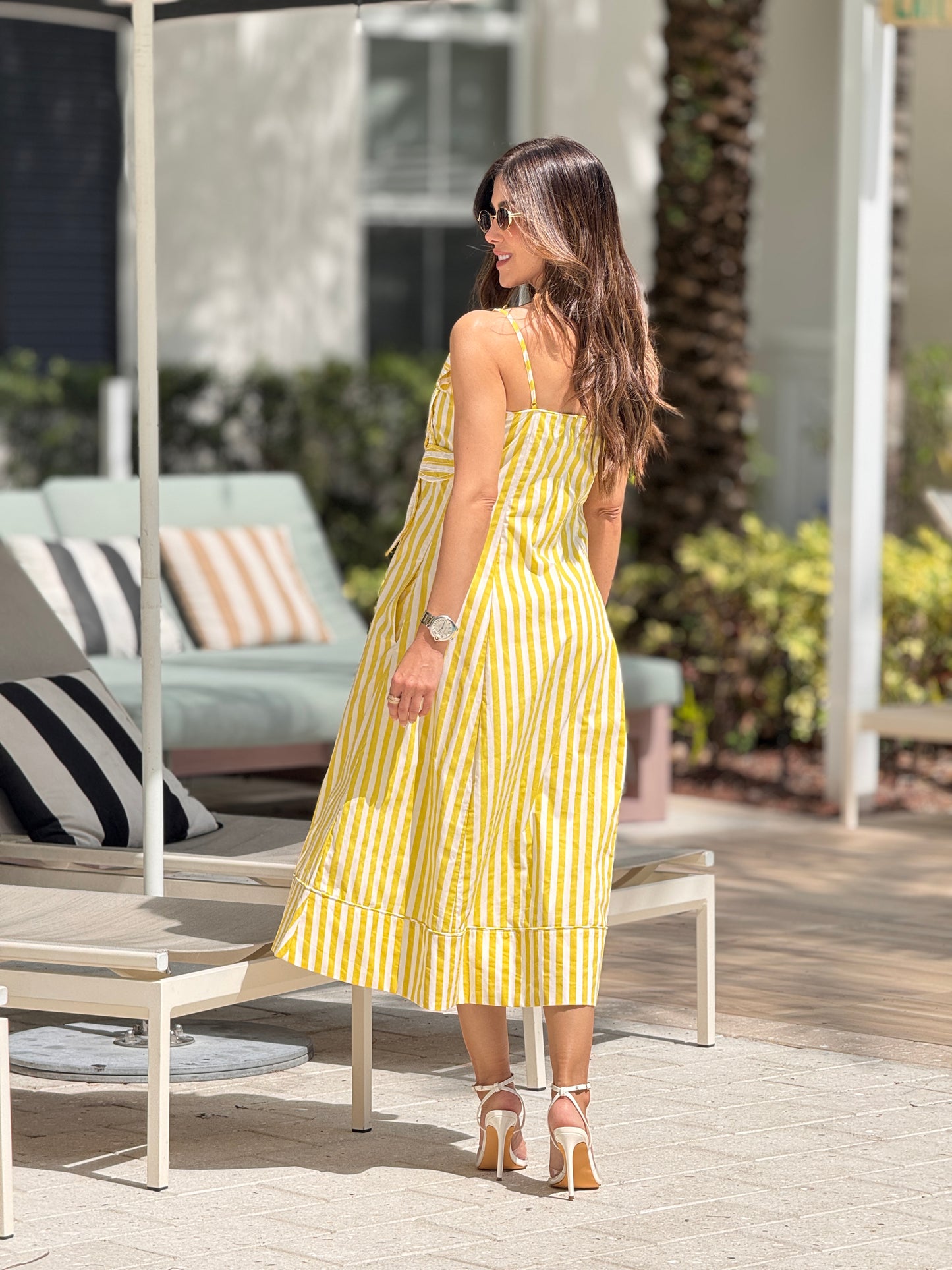 Cactus Yellow Lines Flowers Dress