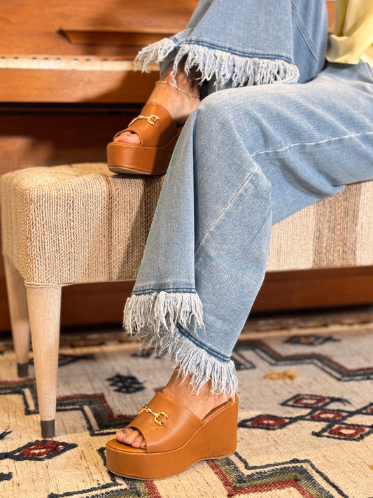 Gigi Brown Platform Sandals