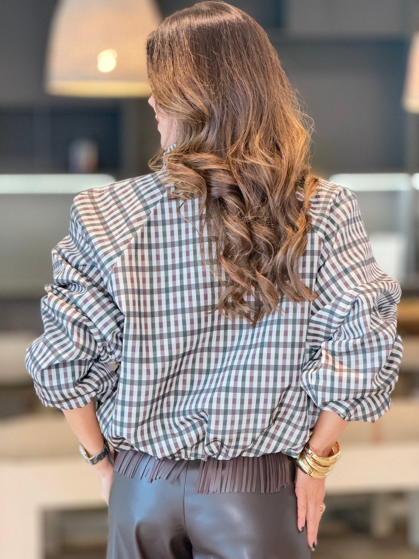 Italy Plaid Green Jacket Top