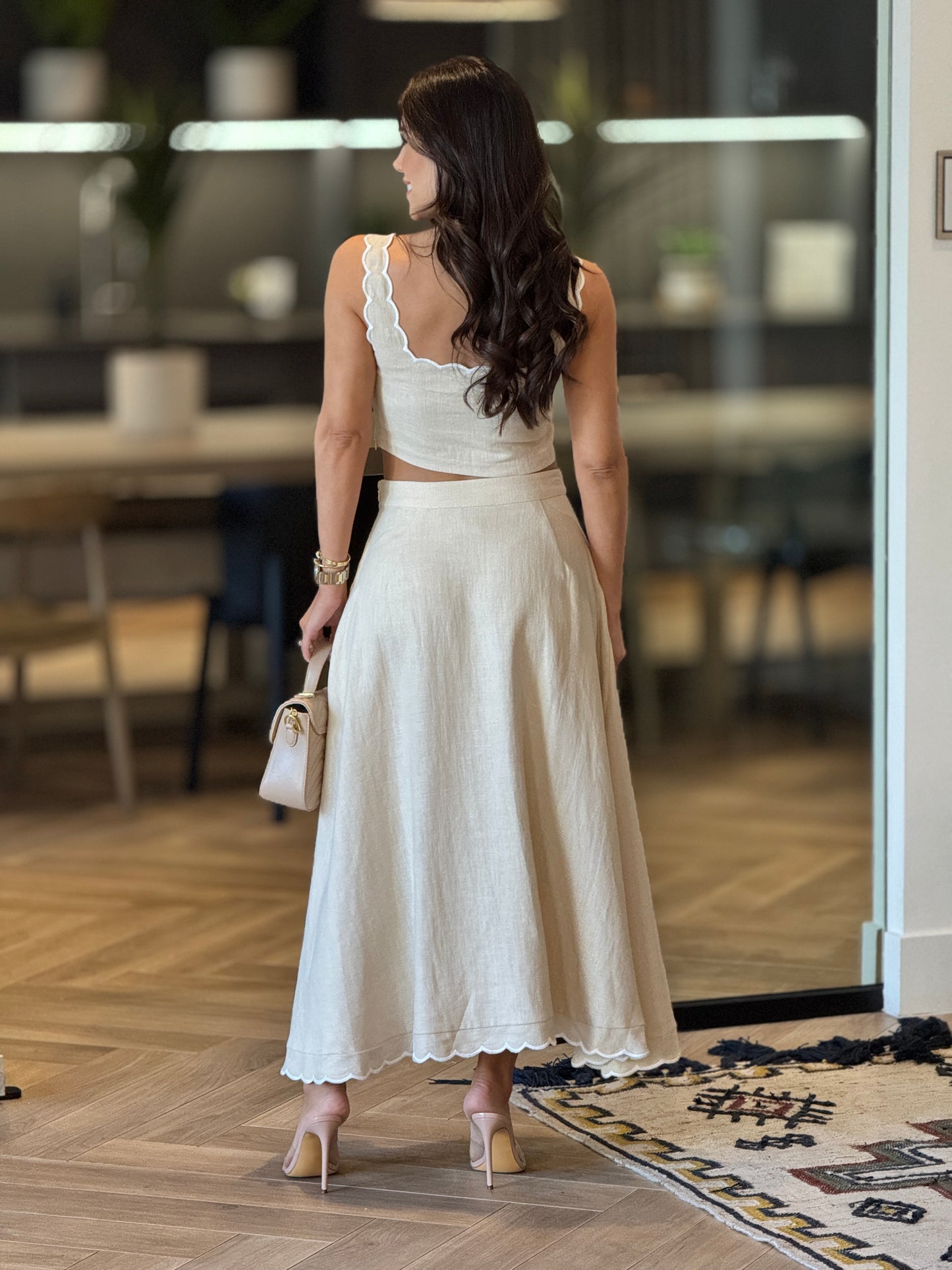 Amable Beige Skirt Set