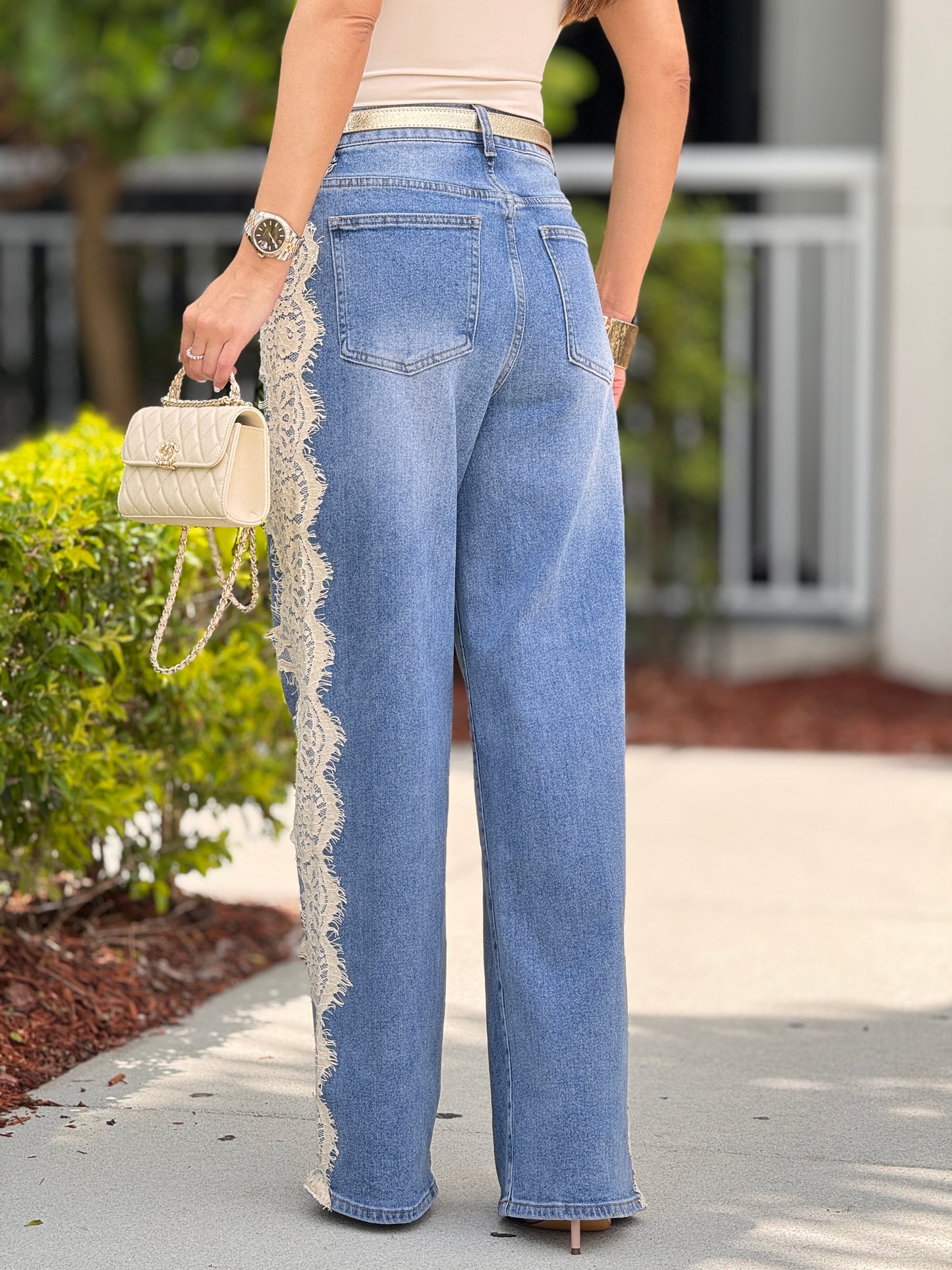 Itoo Denim Side Lace Jeans