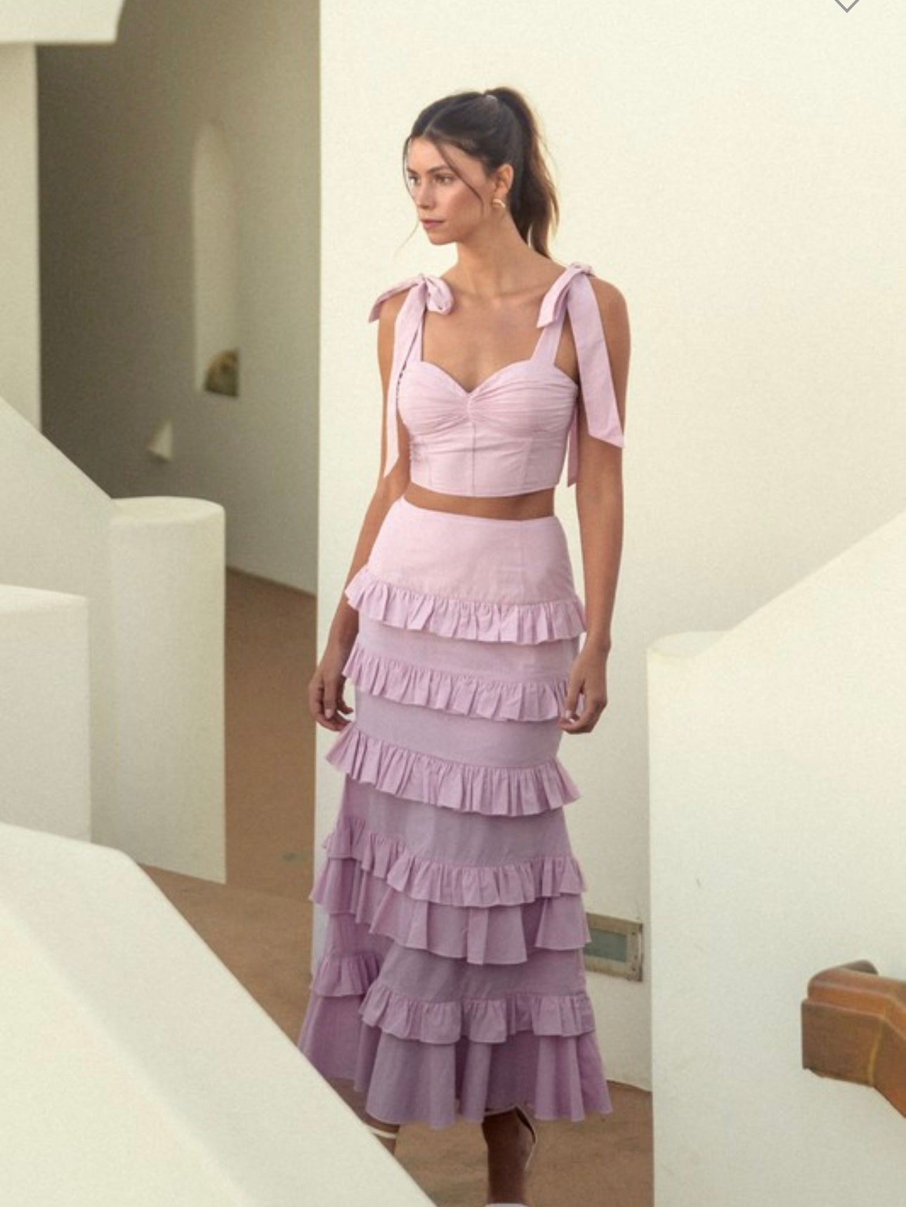 Amable Lilac Ruffle Skirt Set