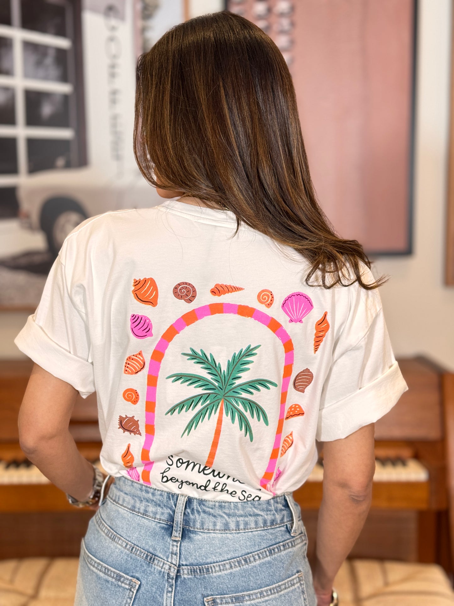 Somewhere Shell Pink/White T-Shirt