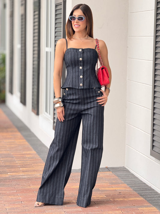 Jealousy Black Denim Silver Studs Set