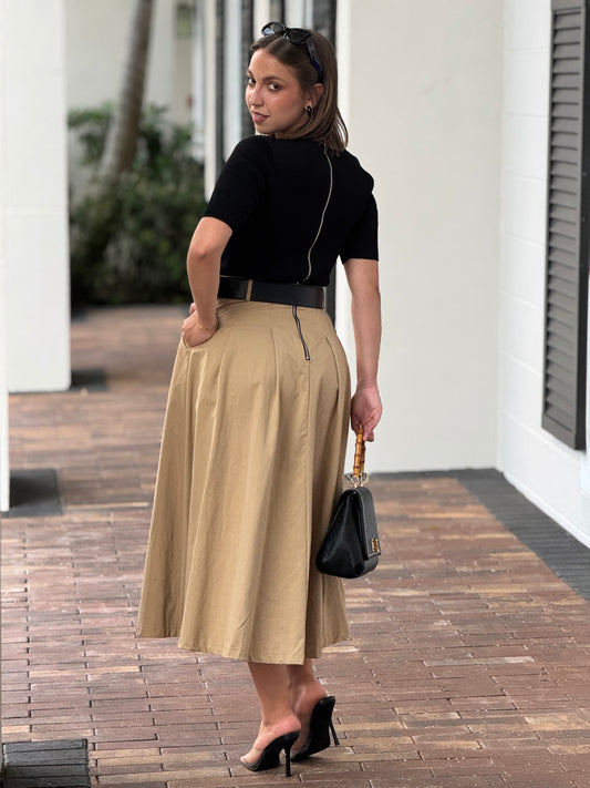 Freedom Double Texture Black/Beige Dress