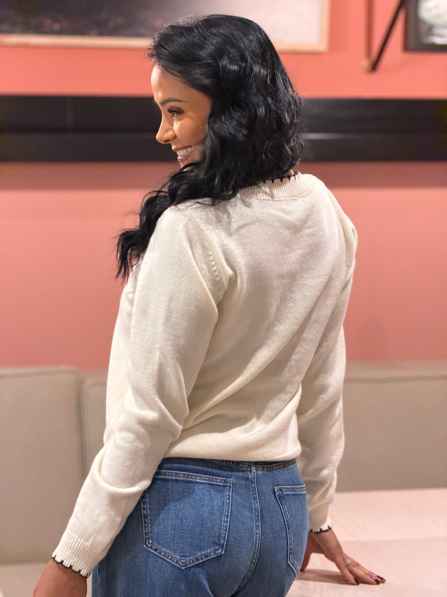 Lobster White Knitted Sweater Top