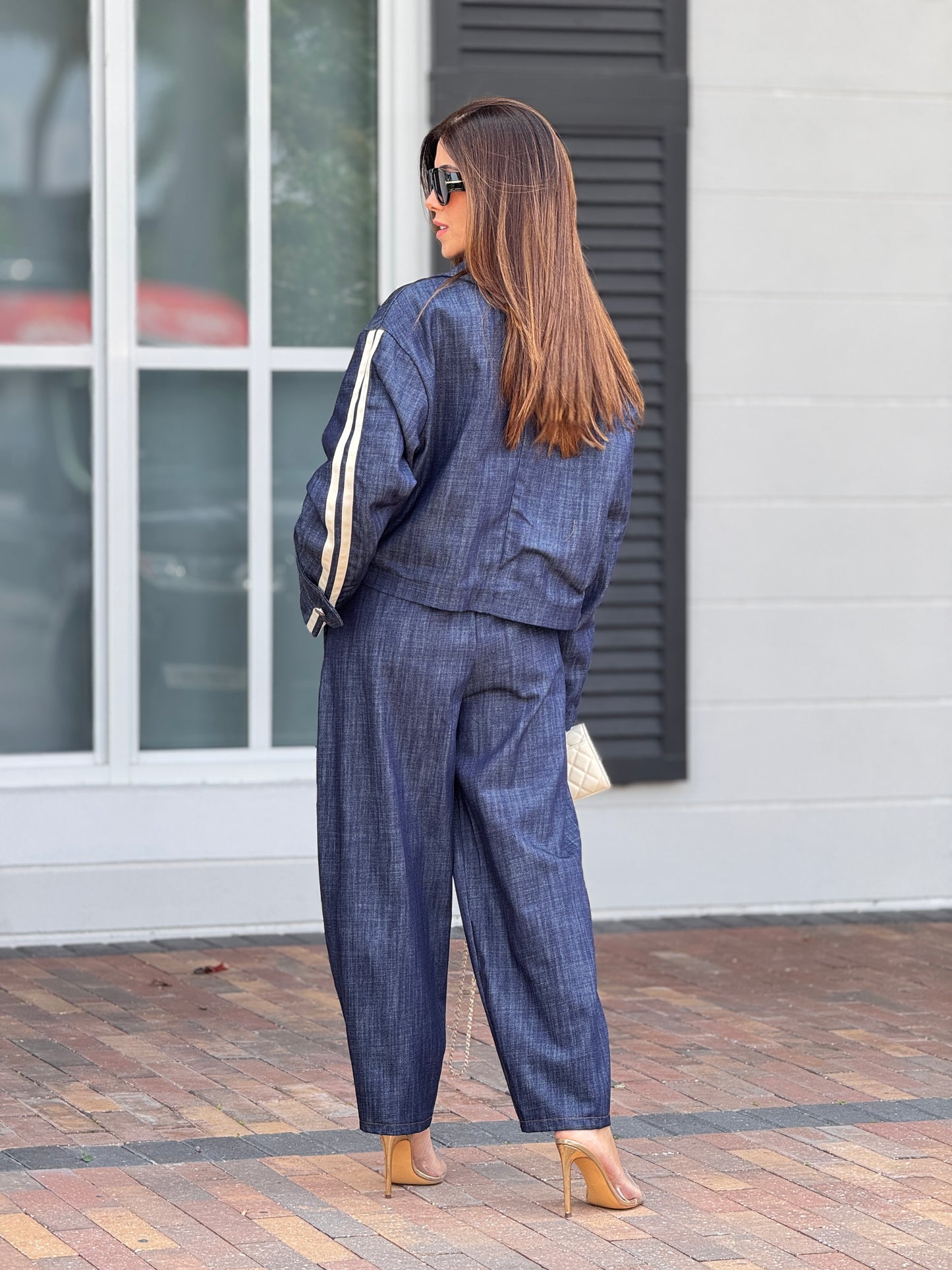 Portofino Denim Side Lines Jacket Set