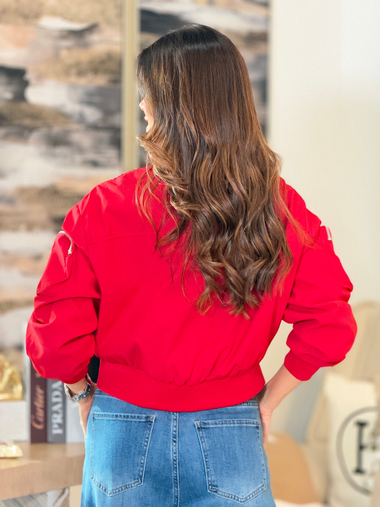 2269 Justy Red Rhinestone Jacket Top