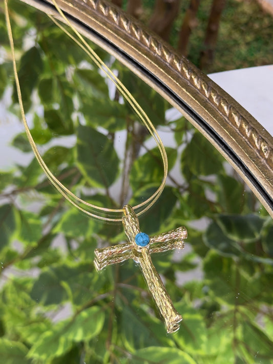 Cross Blue Necklace
