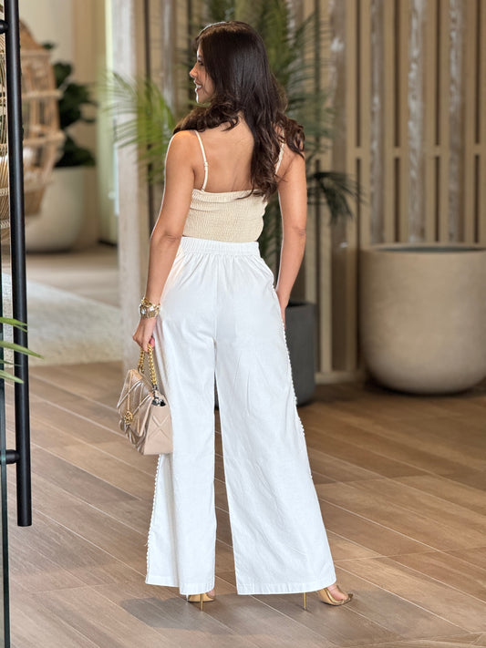 Viviana Beige Floral Embroidery Top