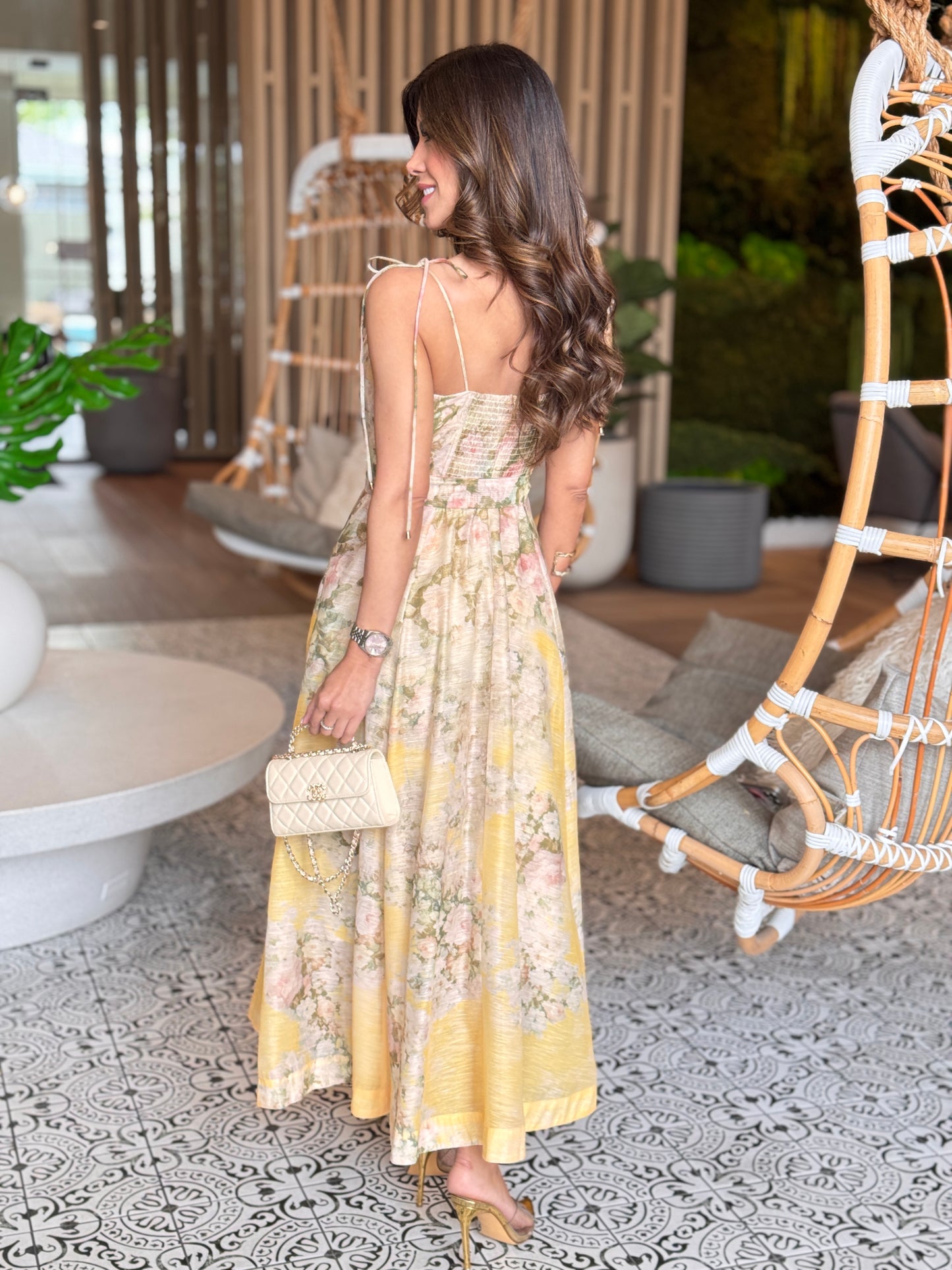 Gardenia Yellow/Green Sheer Dress