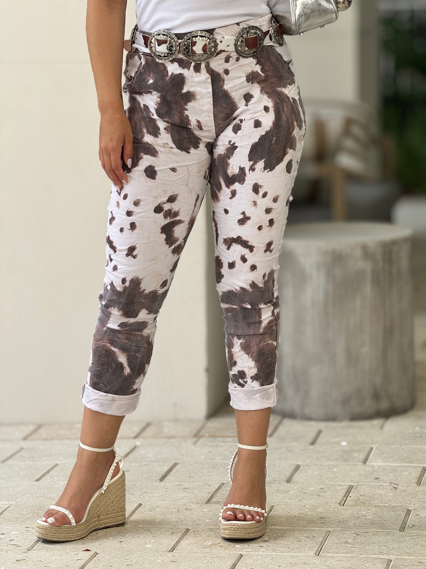 Animal Print White joggers