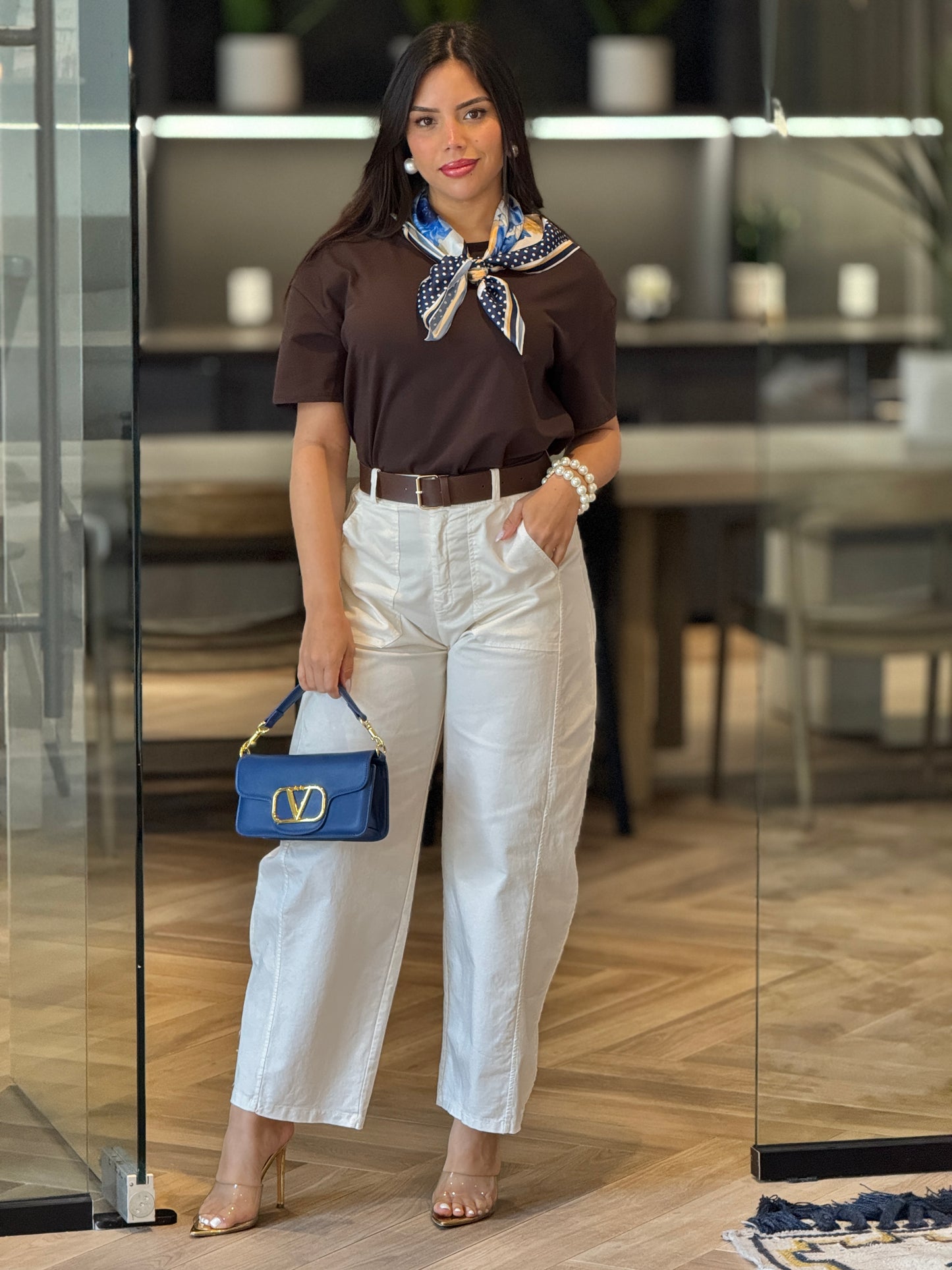 Amalfi Brown Scarf T-Shirt